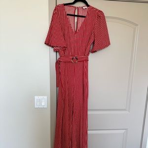 Ett:twa by Anthropologie Red and White checkered Jumpsuit